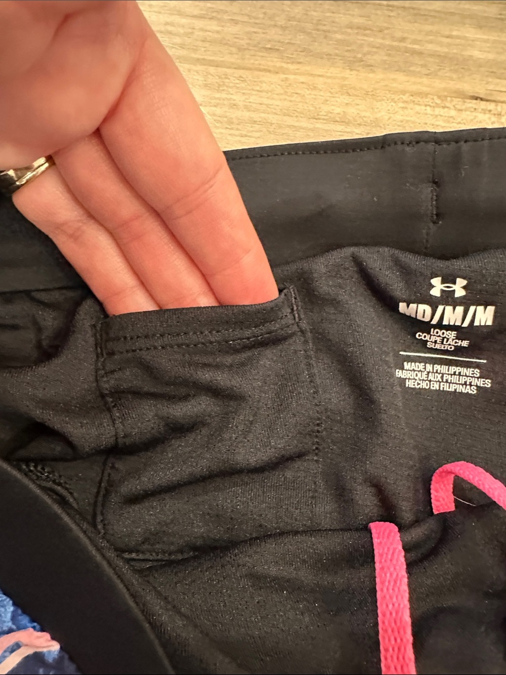Under Armour Women's Pink & Navy Marble Athletic Shorts - Picture 4 of 8
